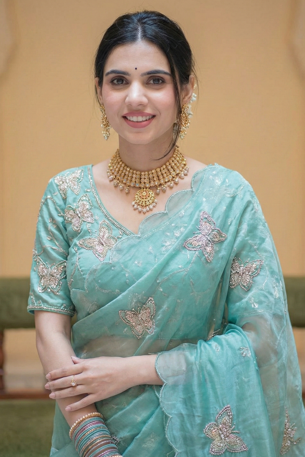 Butterfly Green Color Saree