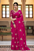 Butterfly Pink Color Saree