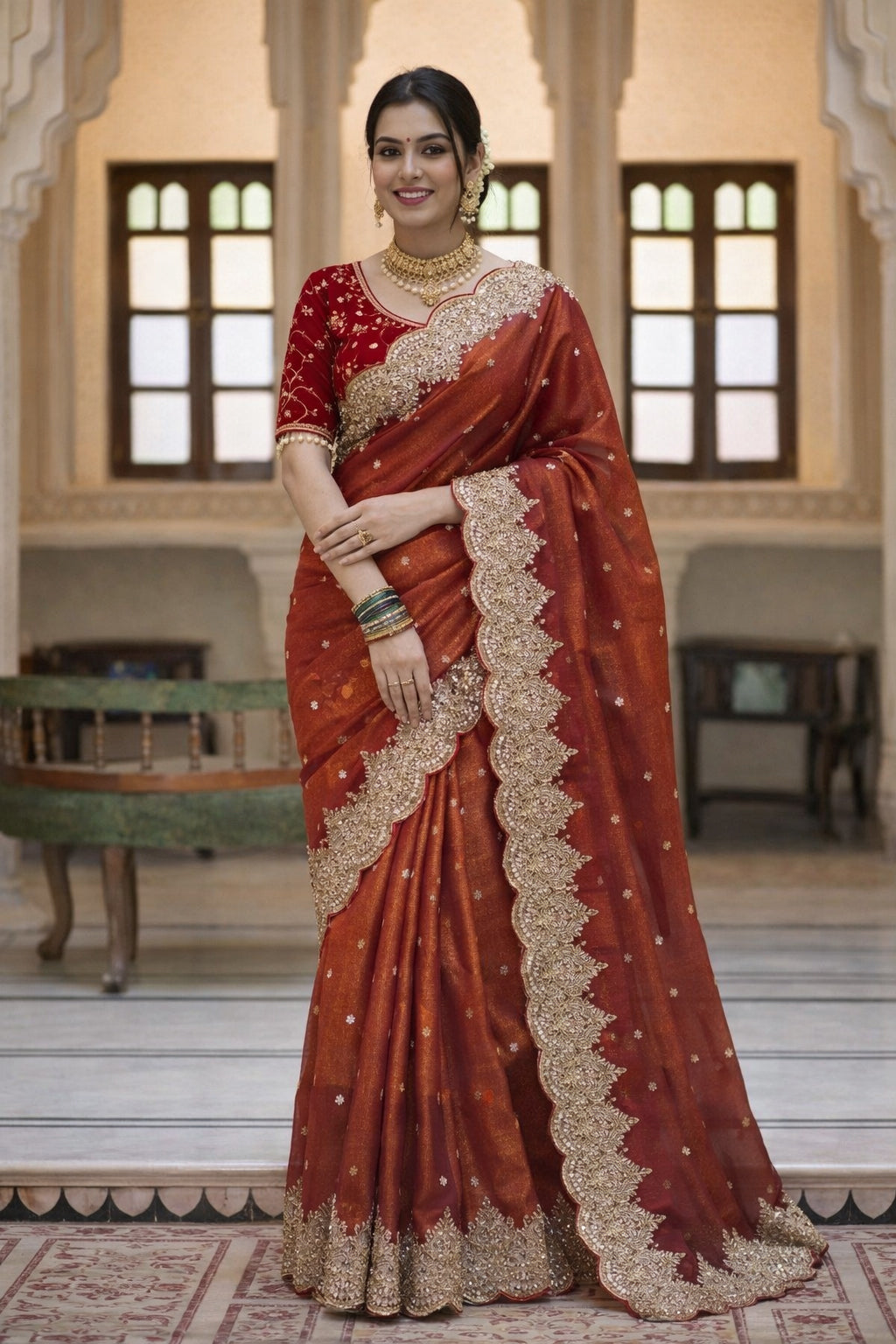 Gatha Peach Color Saree