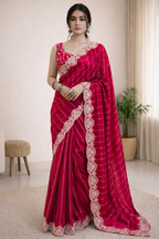 Gitika Dark Pink Color Saree