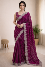 Gitika Burgundy Color Saree