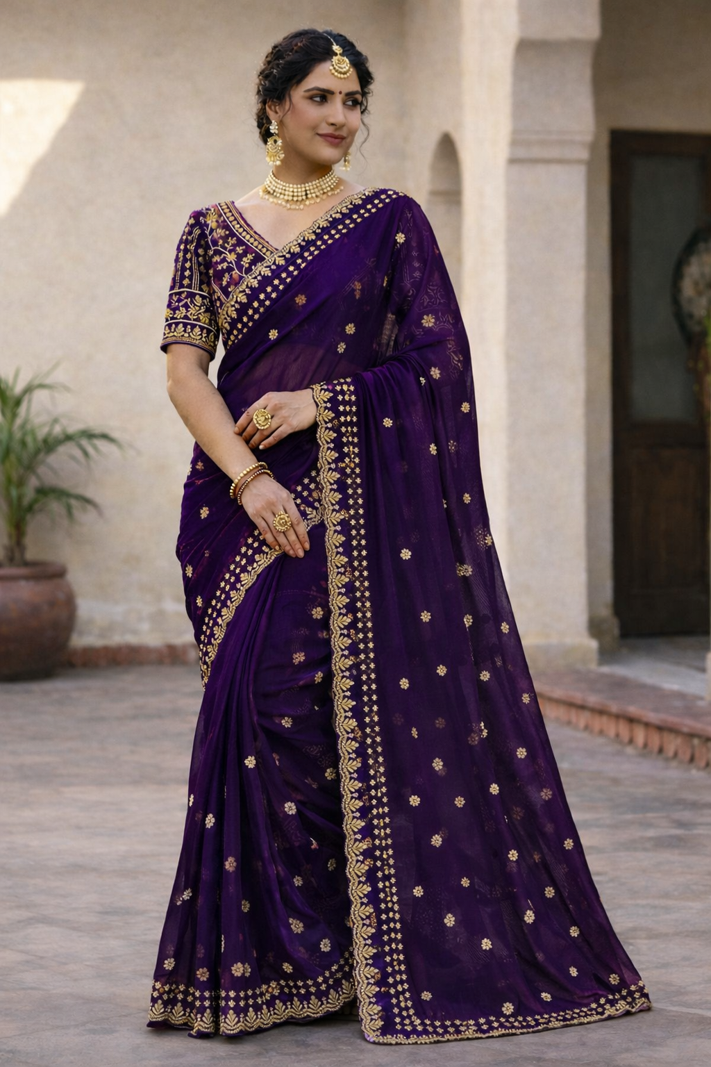 Mannat Purple Color Saree