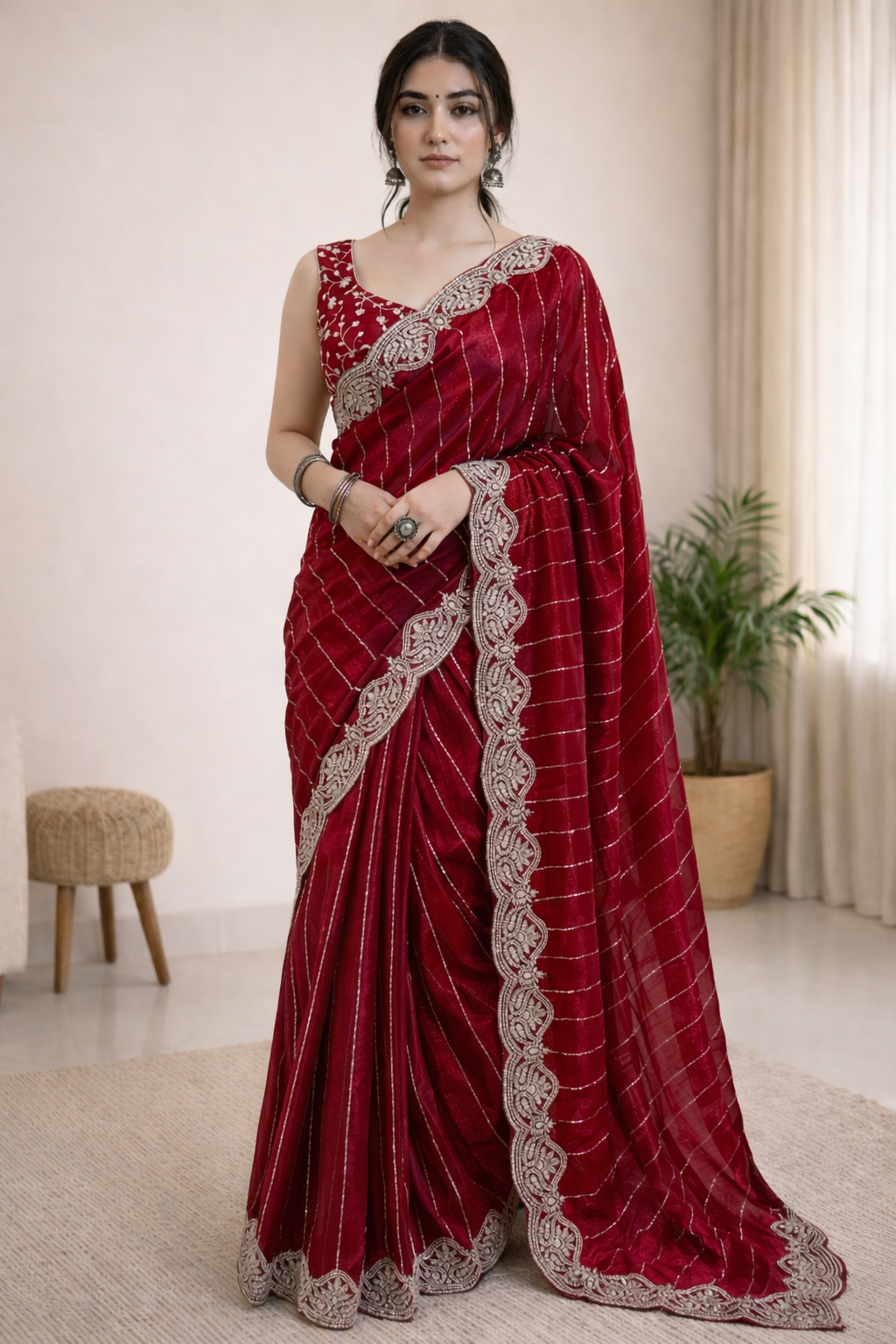 Gitika Maroon Color Saree