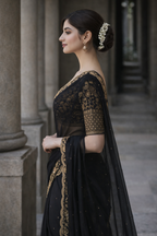 Vrushti Black Color Saree