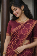 Nexa Peach Color Saree