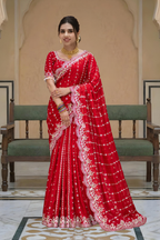 Gauri Gold Red Color Saree