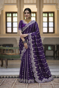 Gauri Gold Purple Color Saree
