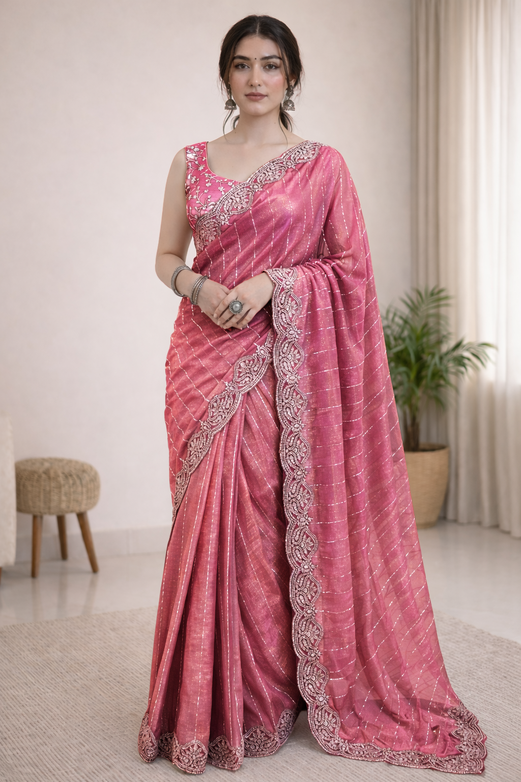 Gitika Light Pink Color Saree