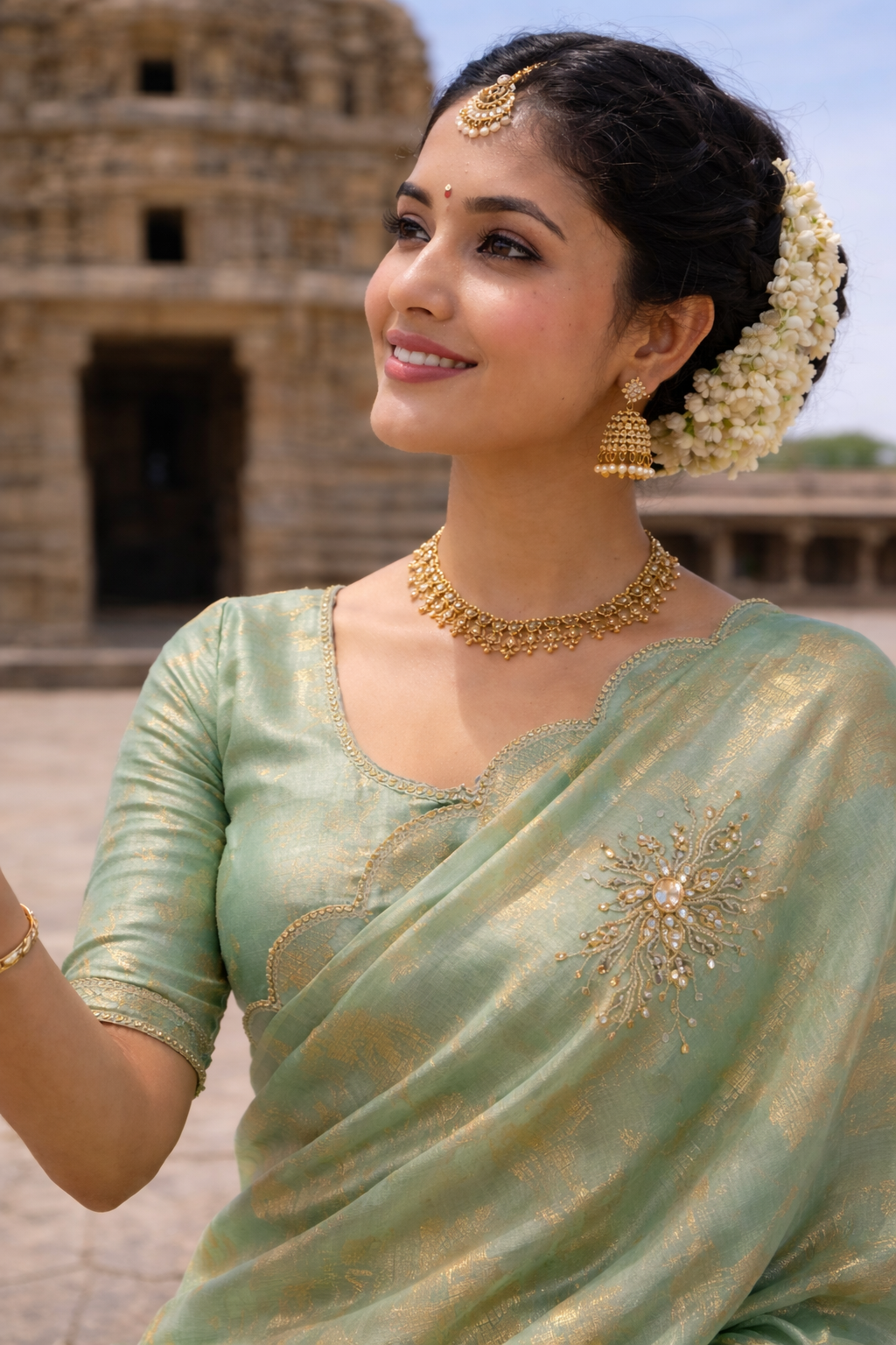 Sambavi Green Color Saree