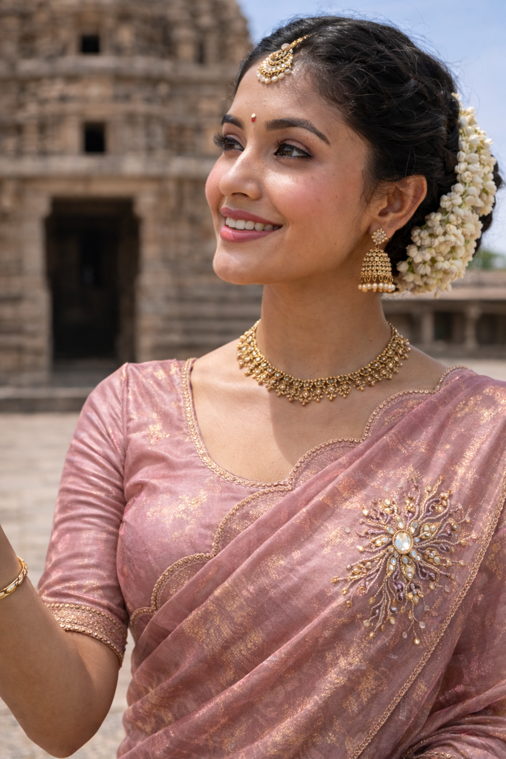 Sambavi Peach Color Saree