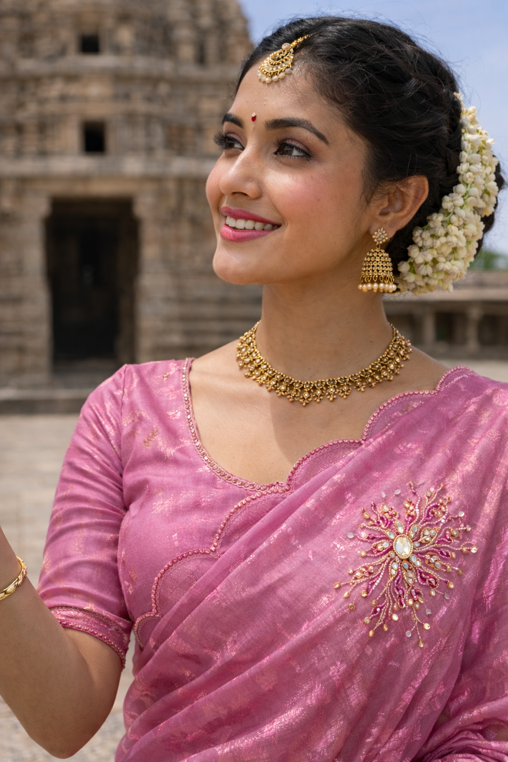 Sambavi Pink Color Saree