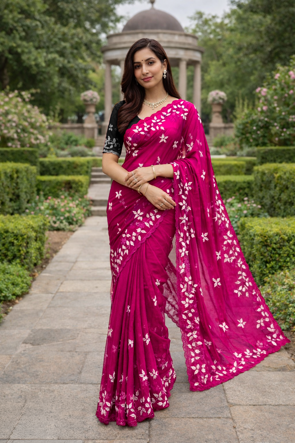 Vidhi Pink Color Saree
