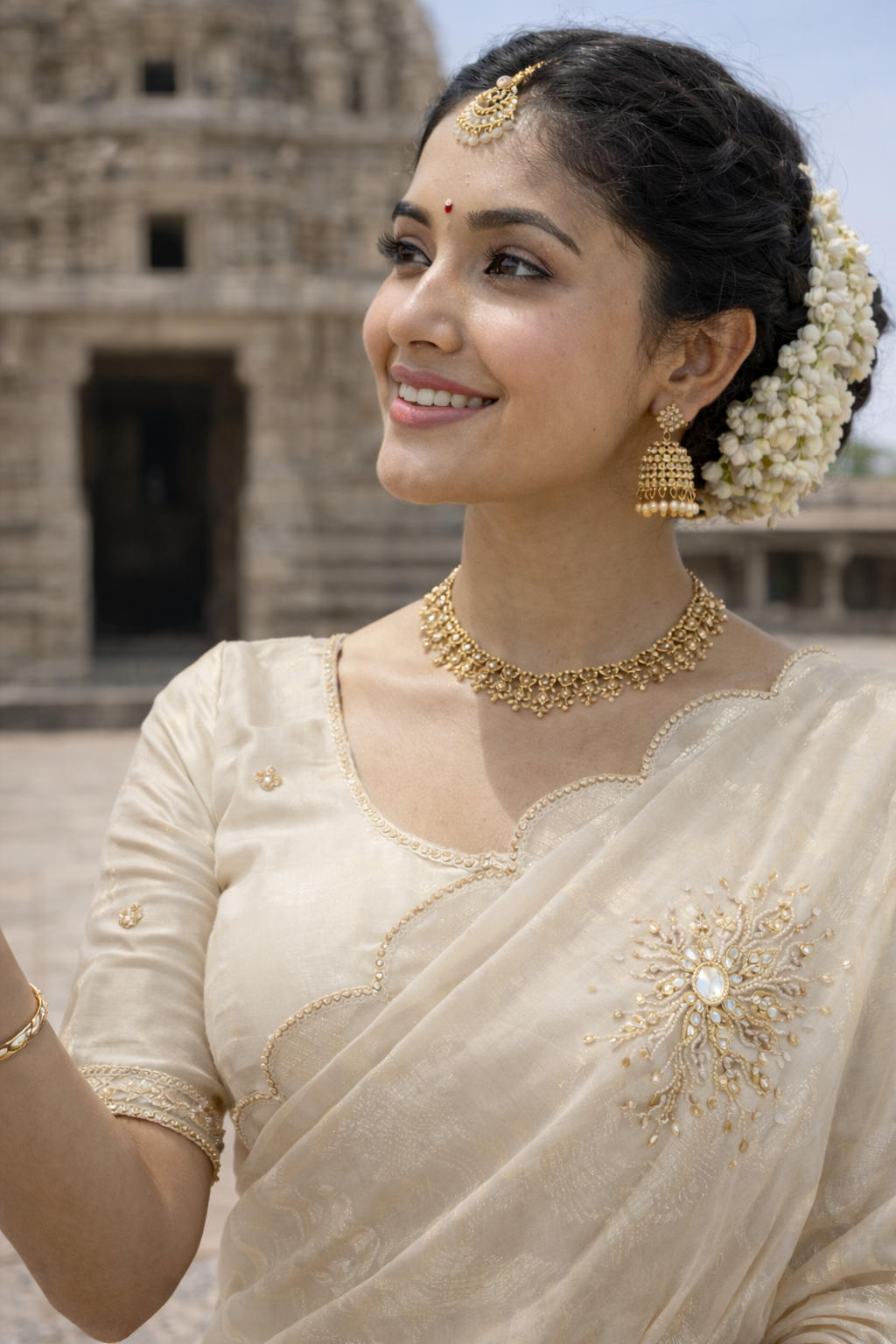 Sambavi White Color Saree