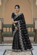 Gauri Gold Black Color Saree