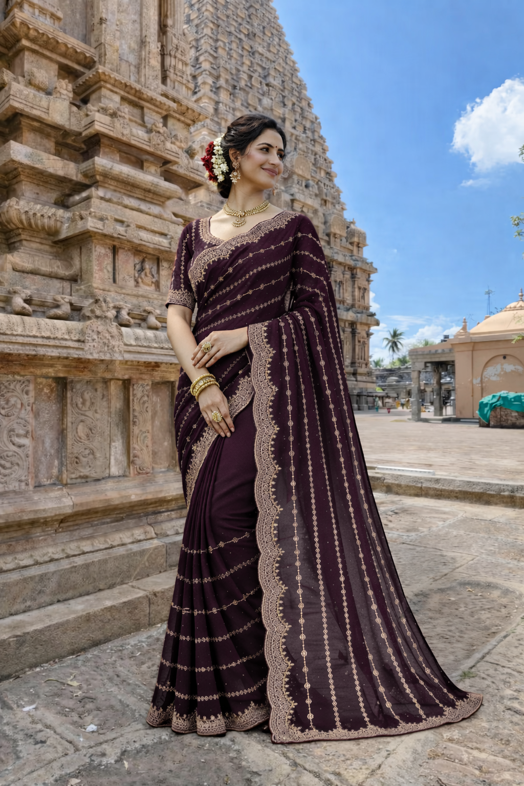 Manki Coffee Color Saree