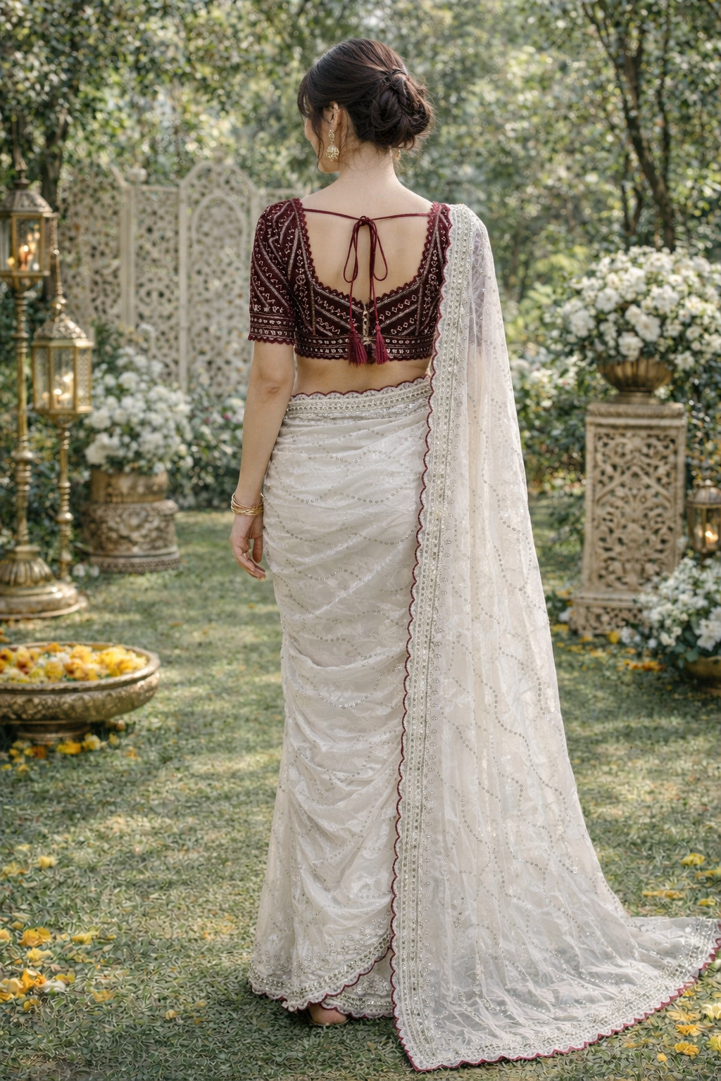 Diva White Color Saree