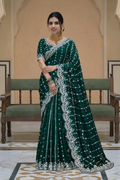 Gauri Gold Green Color Saree