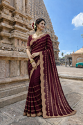 Manki Burgundy Color Saree
