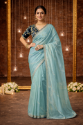 Fabric Fendy Jenifer Sky Blue Color Saree