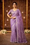 Fabric Fendy Jenifer Lavender Color Saree