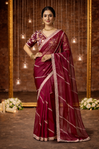 Fabric Fendy Jenifer Brown Color Saree