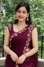 Vanika Maroon Color Saree