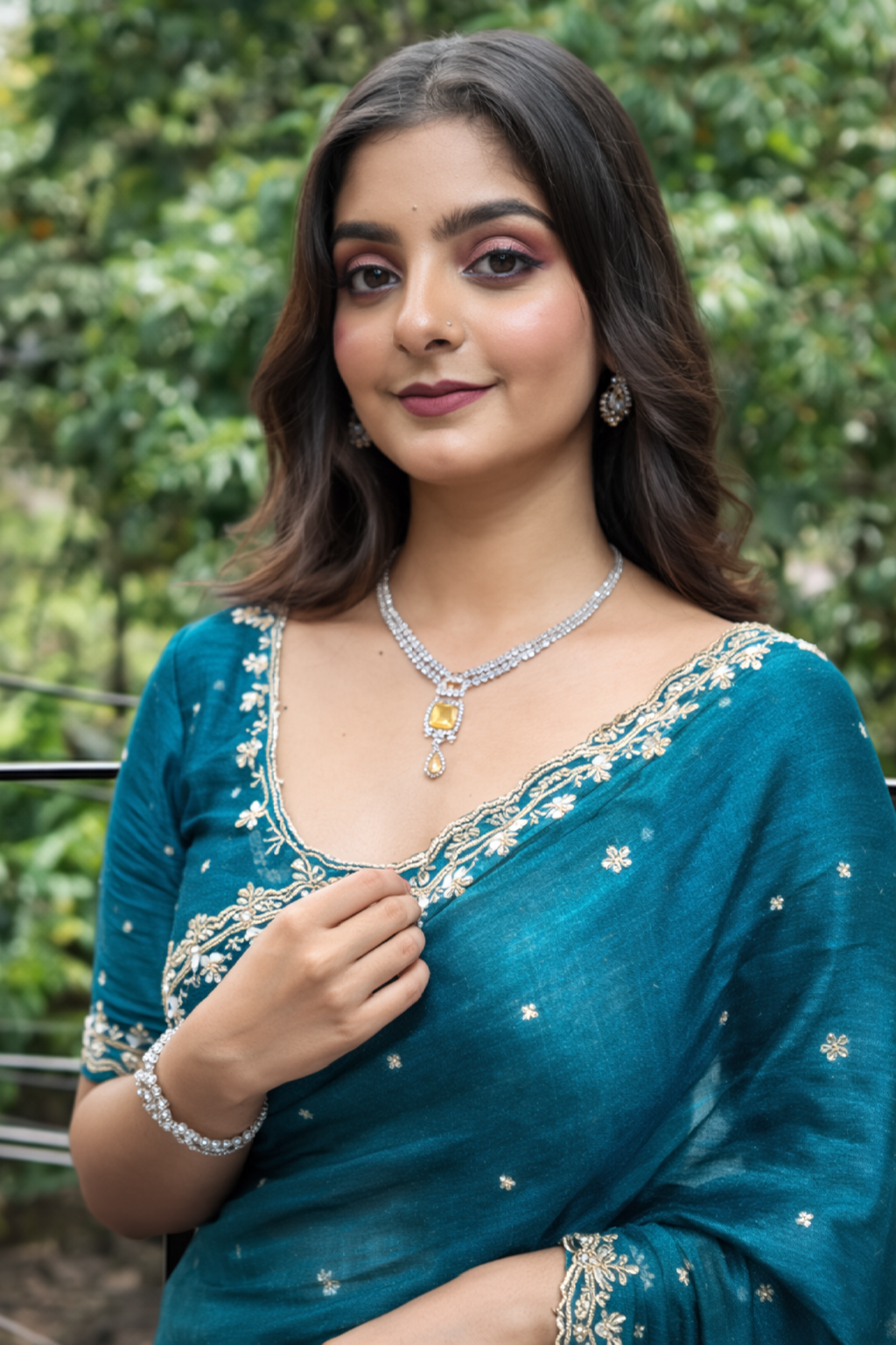 Vanika Teal Color Saree