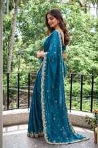 Vanika Teal Color Saree