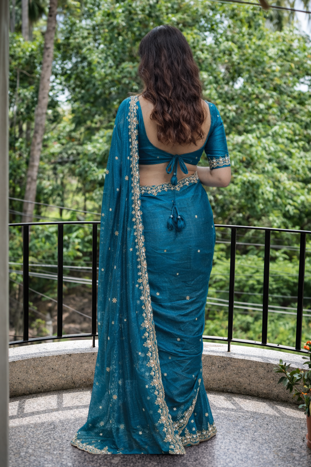 Vanika Teal Color Saree