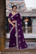 Fabric Fendy Ena Dark Purple Color Saree