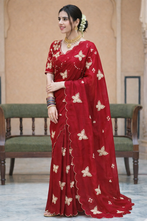Butterfly Green Color Saree