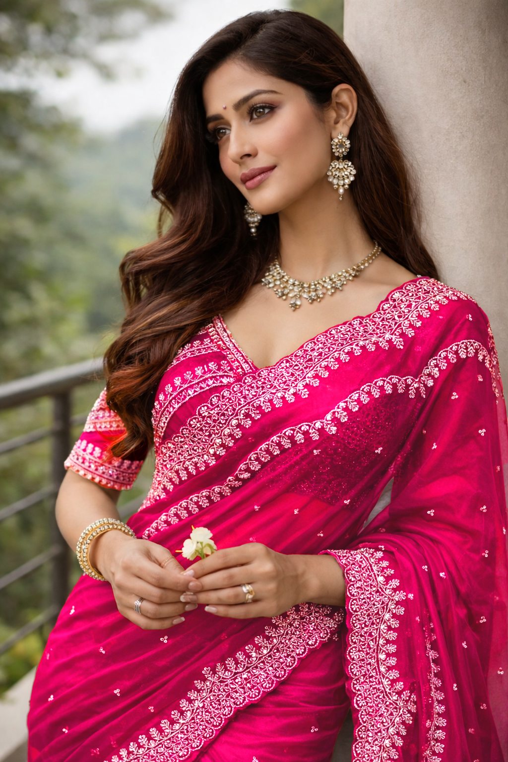 Siya Dark Pink Color Saree