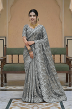 Gauri Gold Gray Color Saree