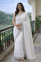 Muse White Color Saree