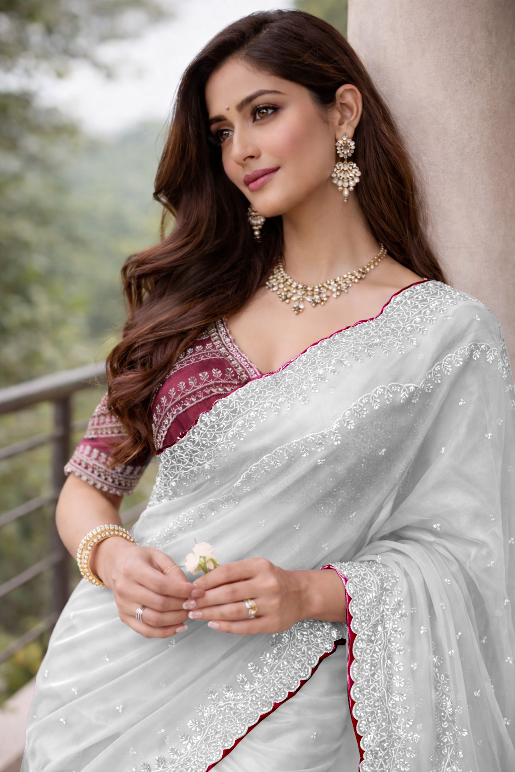 Siya White Color Saree